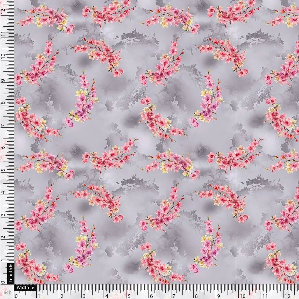 Tiny Pink Violet Floral Flower Digital Printed Fabric - Poly Muslin – mu 0 ta08283p4 110 tiny pink violet floral flower digital printed fabric poly muslin 4