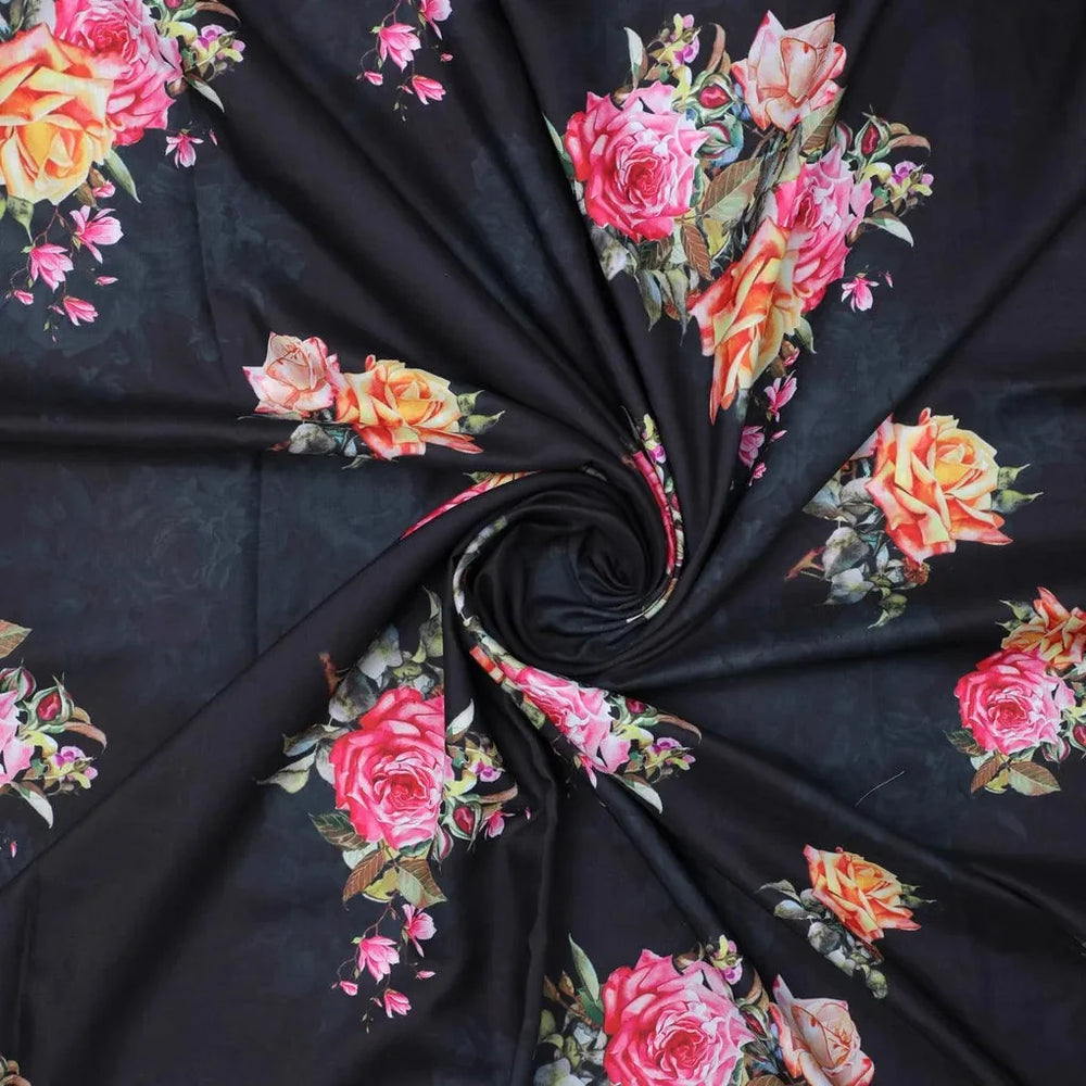 A Floral Bouquet Painted on Fabric