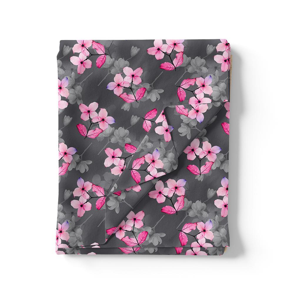 Pink Orchid Flower With Grey Background Digital Printed Fabric - Poly Muslin – mu 0 ta08291p 110 pink orchid flower with grey background digital printed fabric poly muslin 3