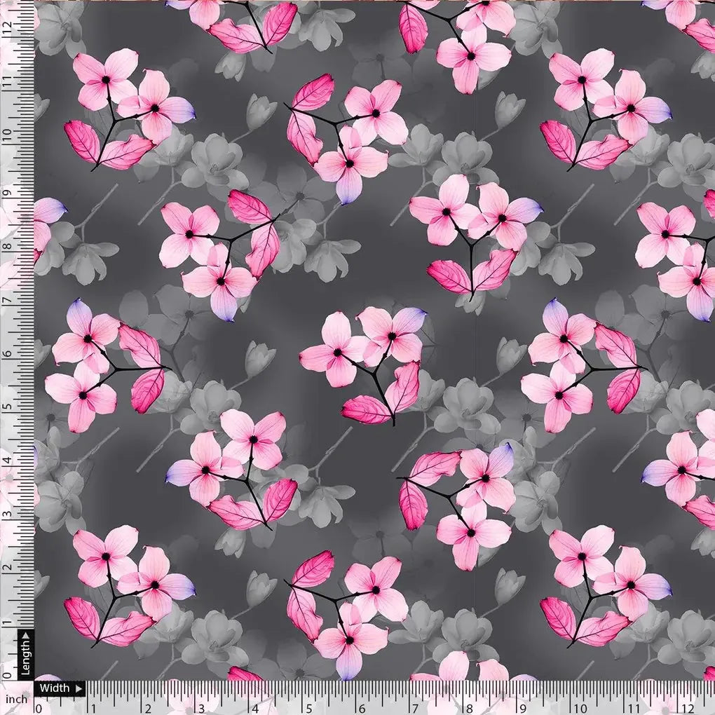 Pink Orchid Flower With Grey Background Digital Printed Fabric - Poly Muslin – mu 0 ta08291p 110 pink orchid flower with grey background digital printed fabric poly muslin 5