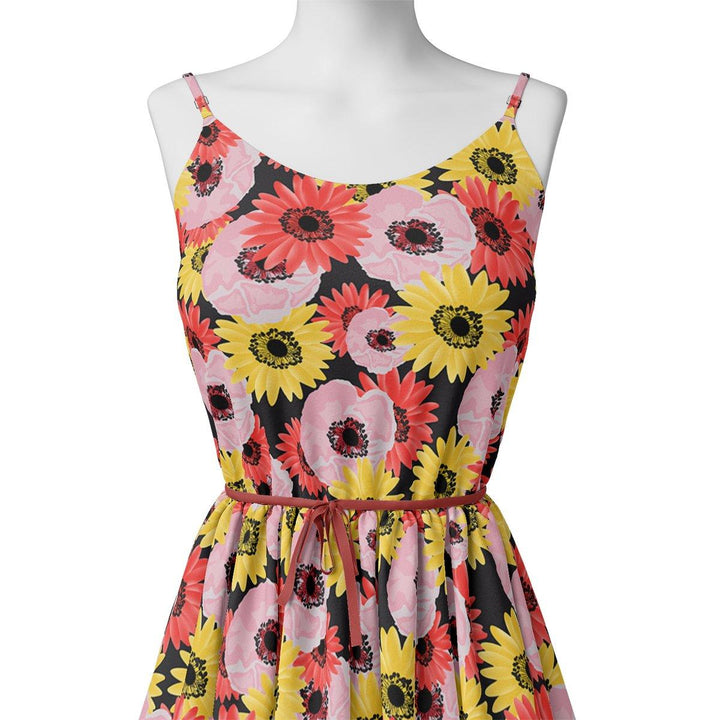 Watercolour Sunflower Digital Printed Fabric - Poly Muslin - FAB VOGUE Studio®
