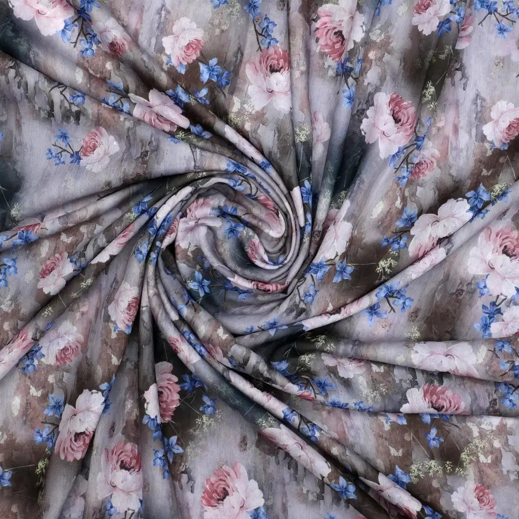 Oil Painted Cool Tiny Magnolia Digital Printed Fabric - Muslin – mu 0 ta08309 110 oil painted cool tiny magnolia digital printed fabric muslin 1