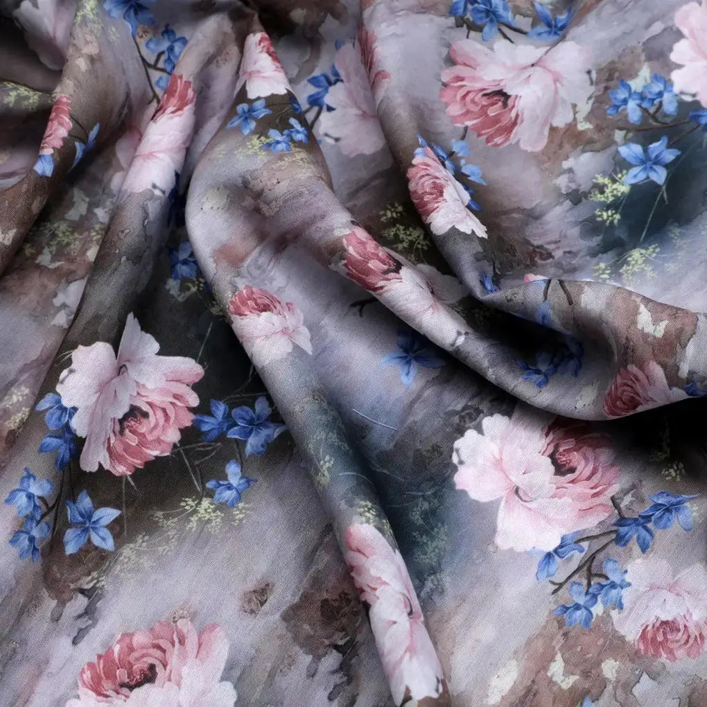 Oil Painted Cool Tiny Magnolia Digital Printed Fabric - Muslin – mu 0 ta08309 110 oil painted cool tiny magnolia digital printed fabric muslin 3