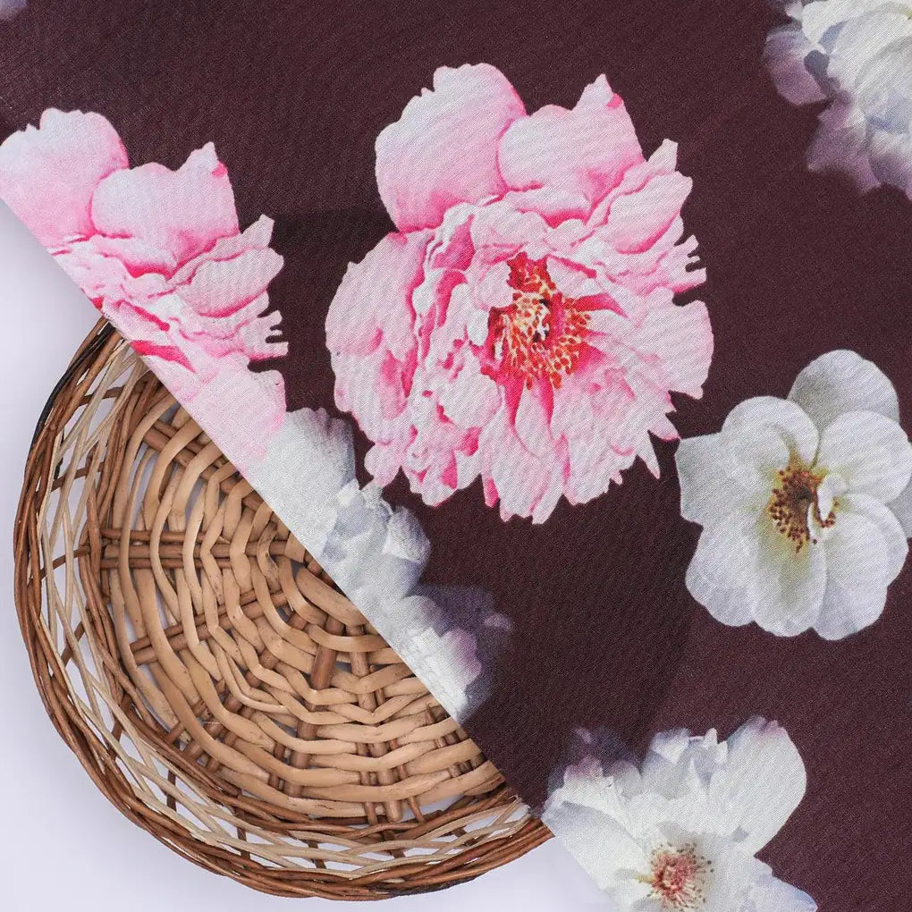 Attractive Pink Roses With Grey Digital Printed Fabric - Poly Muslin – mu 0 ta08328p2 110 attractive pink roses with grey digital printed fabric poly muslin 2