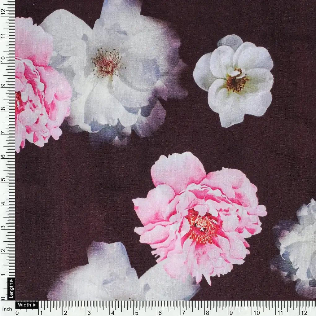 Attractive Pink Roses With Grey Digital Printed Fabric - Poly Muslin – mu 0 ta08328p2 110 attractive pink roses with grey digital printed fabric poly muslin 4