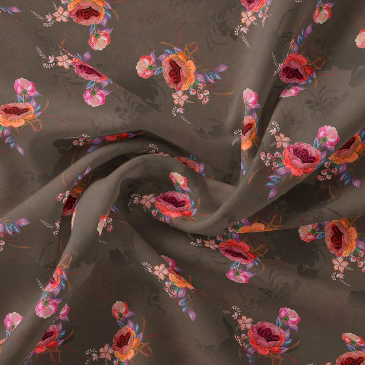 Decorative Bunch Of Colorful Tangle Digital Printed Fabric - Muslin - FAB VOGUE Studio®