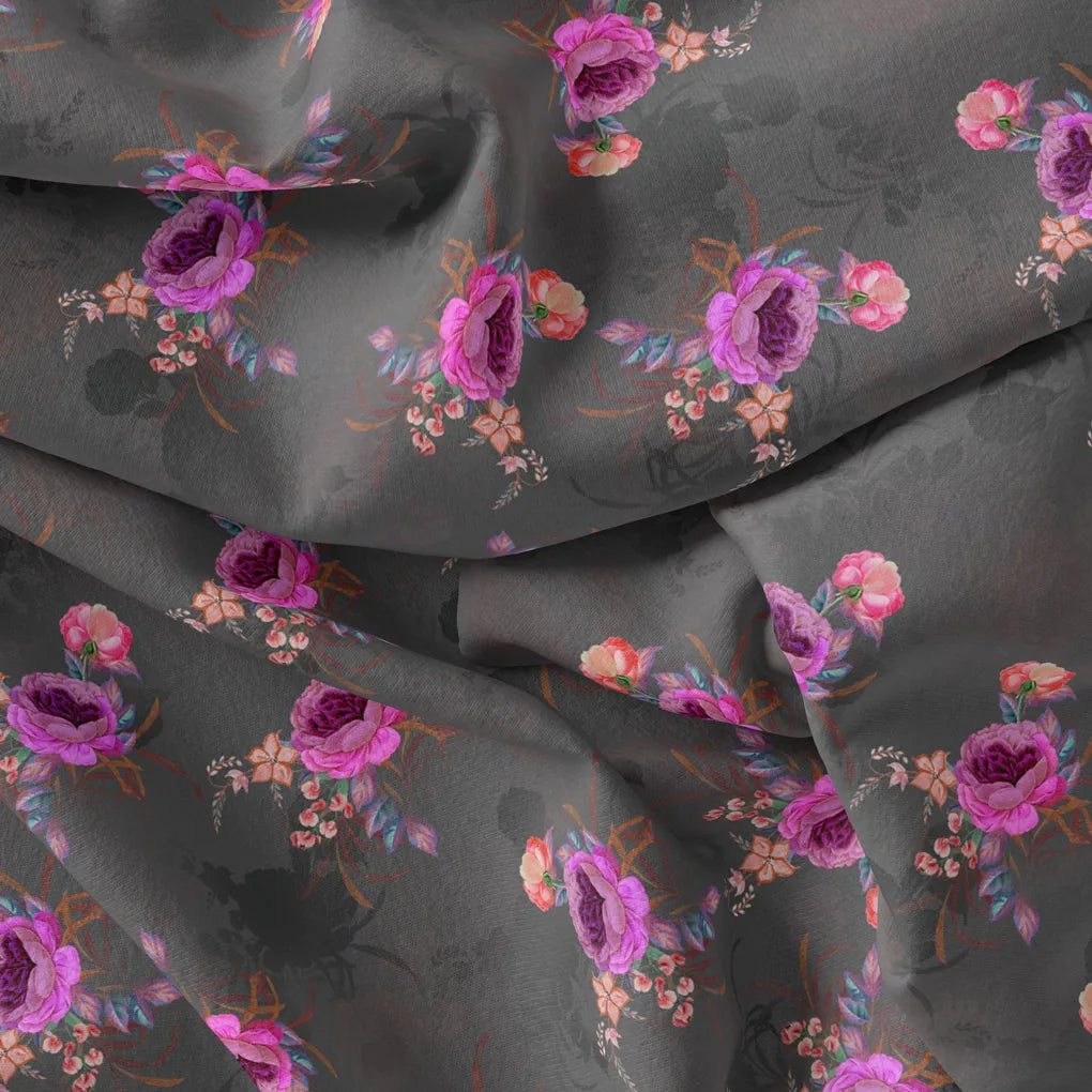 Lovely Peony With Wax Flower Digital Printed Fabric - Poly Muslin – mu 0 ta08330p3 110 lovely peony with wax flower digital printed fabric poly muslin 4