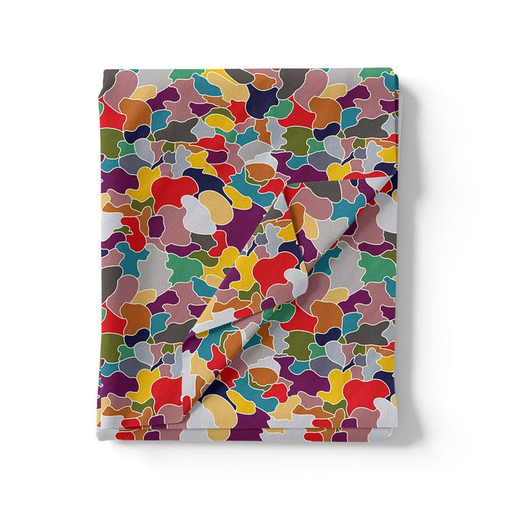 Colourful Marble Abstract Art Digital Printed Fabric - Poly Muslin - FAB VOGUE Studio®