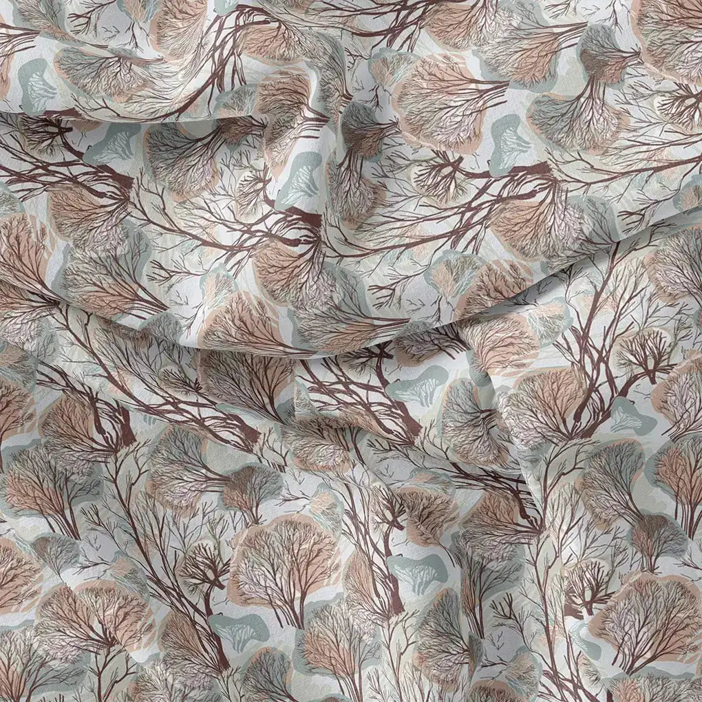 Suzani Summer Brown Tree Digital Printed Fabric - Muslin – mu 0 ta08341 110 suzani summer brown tree digital printed fabric muslin 3