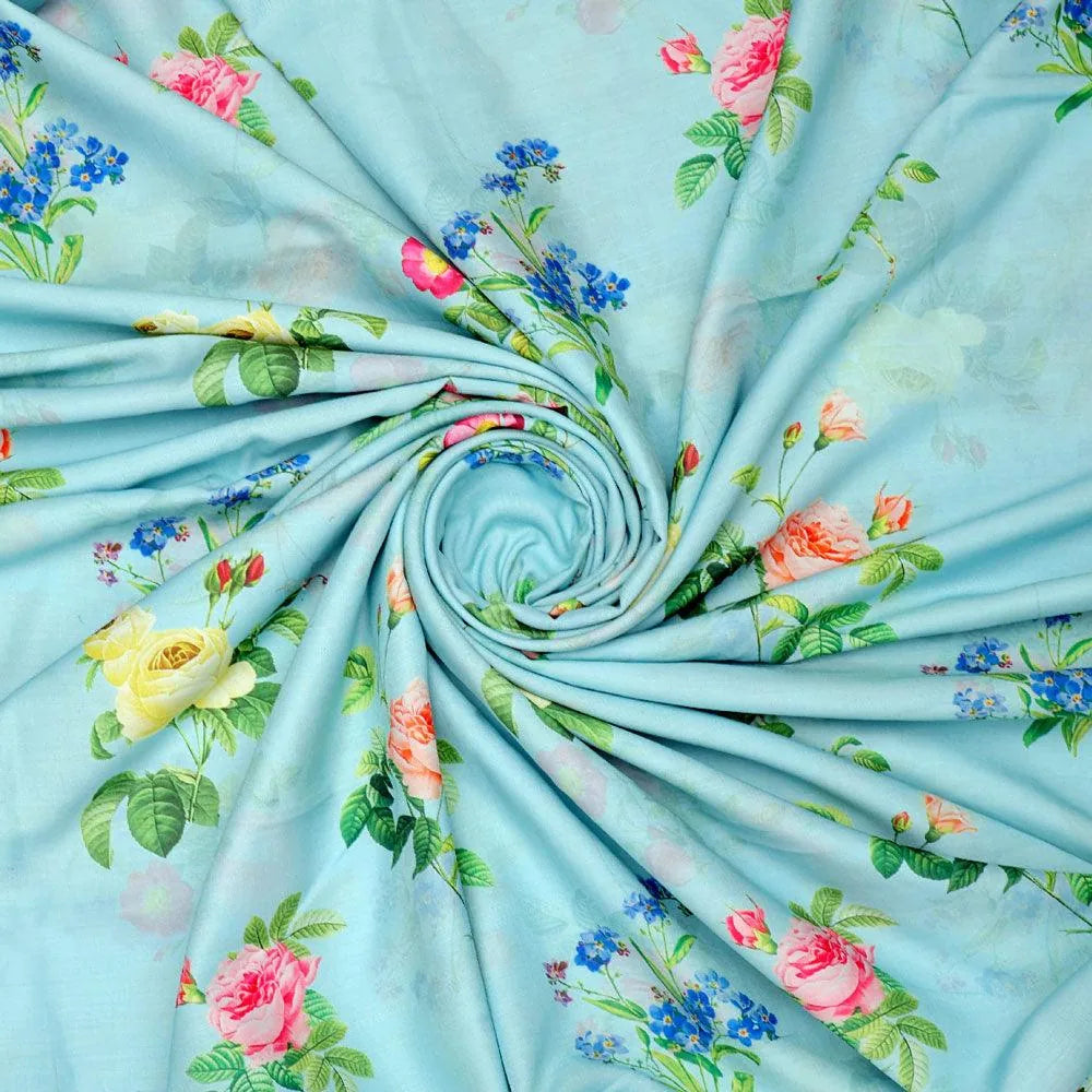 Summer Vintage Colorful Flower Digital Printed Fabric - Muslin – mu 0 ta08353 110 summer vintage colorful flower digital printed fabric muslin 1