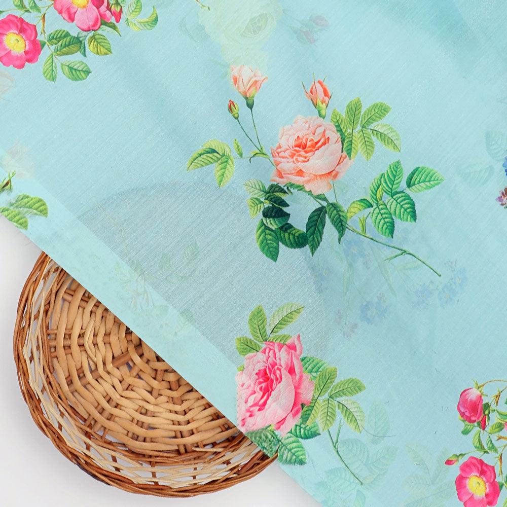 Summer Vintage Colorful Flower Digital Printed Fabric - Muslin - FAB VOGUE Studio®
