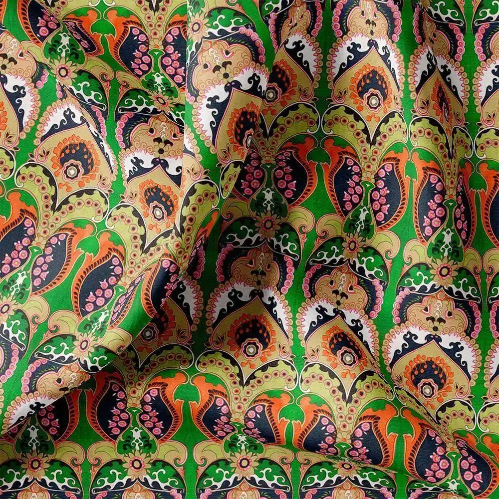 Green Aboriginal Damask Digital Printed Fabric – mu 0 ta0837 110 green aboriginal damask digital printed fabric 3