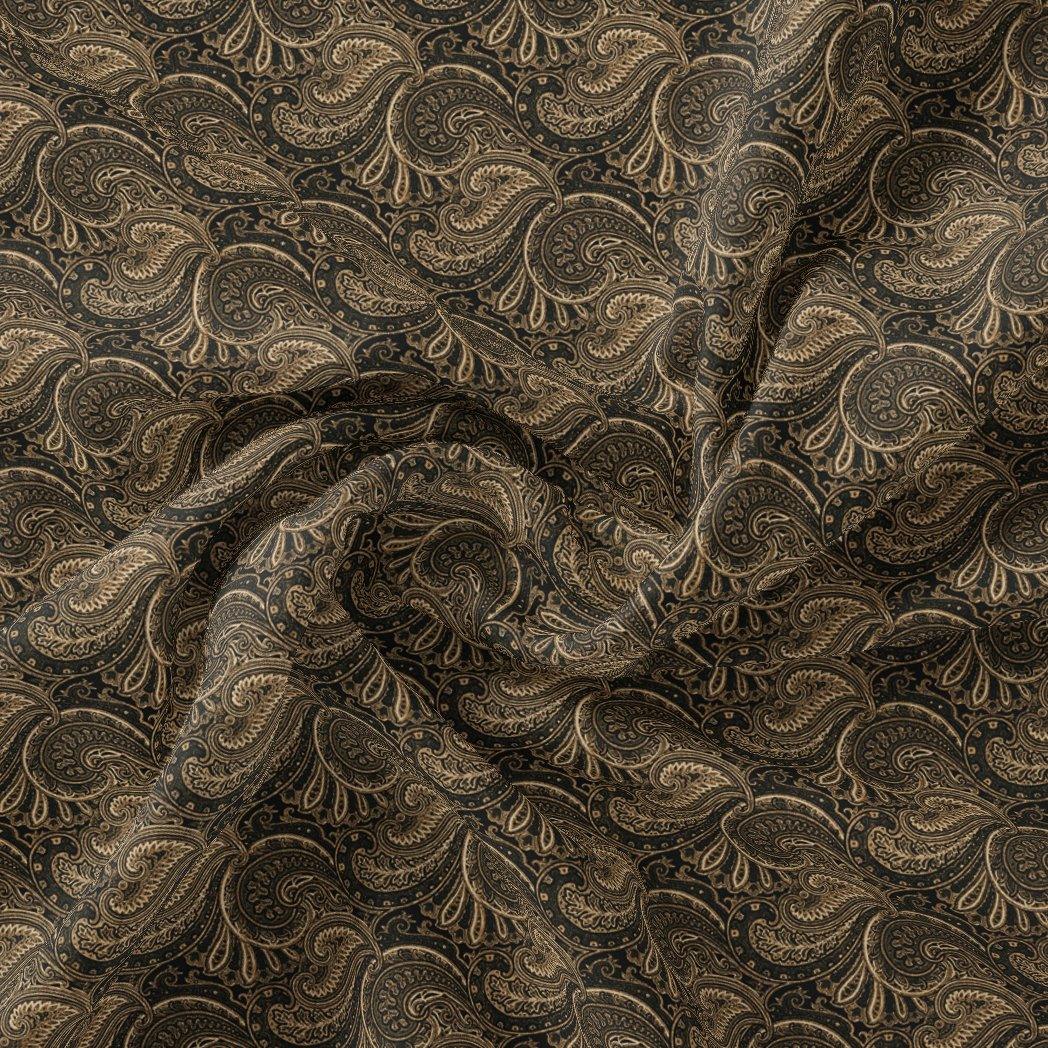 Creative Jecobean Curly Art Digital Printed Fabric - Muslin - FAB VOGUE Studio®
