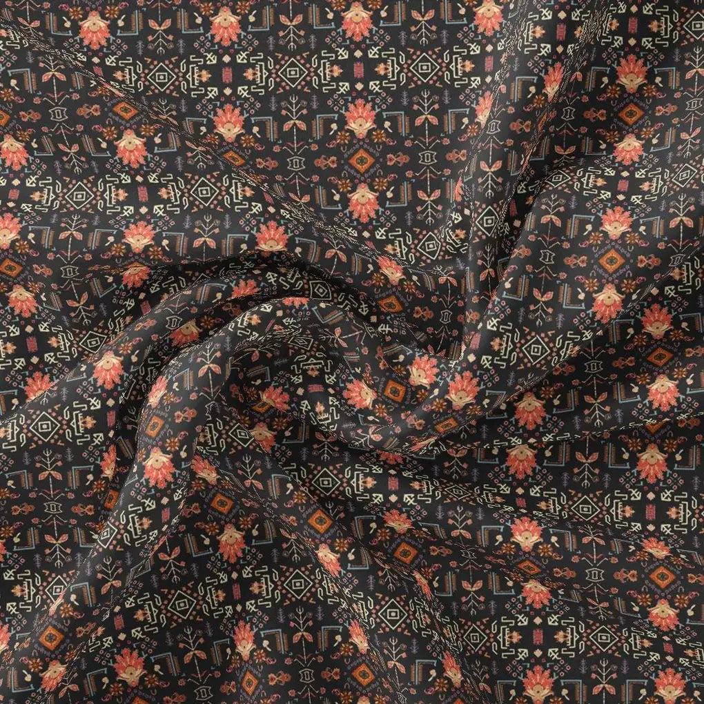 Metallese Seamless Leafs Patterns Digital Printed Fabric - Muslin – mu 0 ta08375 110 metallese seamless leafs patterns digital printed fabric muslin 1