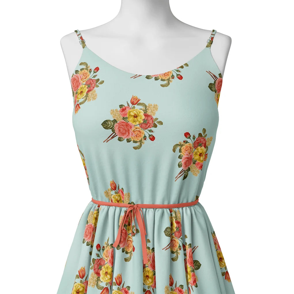 Decorative Peony Roses With Daisy Flower Digital Printed Fabric - Poly Muslin – mu 0 ta08415c 110 decorative peony roses with daisy flower digital printed fabric poly muslin 2