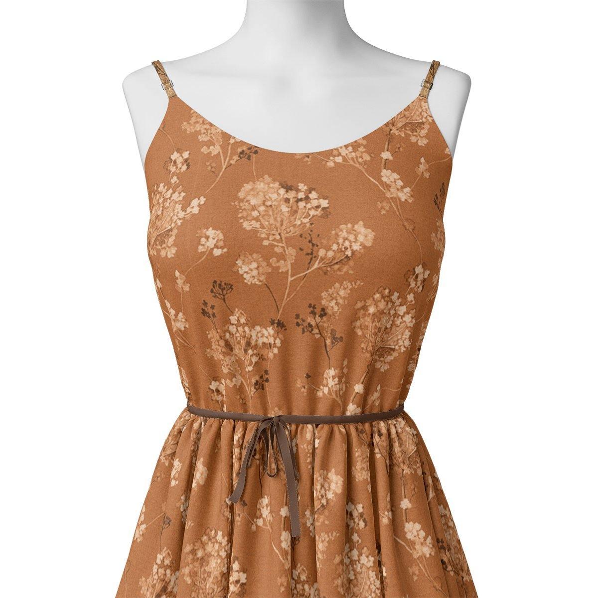 Brown Brush Painted Flower Digital Printed Fabric – mu 0 ta0845 110 brown brush painted flower digital printed fabric 2