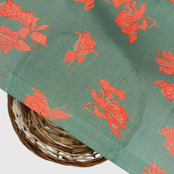 Tulips Roses With Orange Colour Digital Printed Fabric - Poly Muslin – mu 0 ta08519 110 tulips roses with orange colour digital printed fabric poly muslin 2 - alternate view