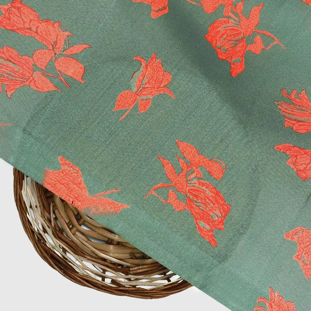 Tulips Roses With Orange Colour Digital Printed Fabric - Poly Muslin – mu 0 ta08519 110 tulips roses with orange colour digital printed fabric poly muslin 2