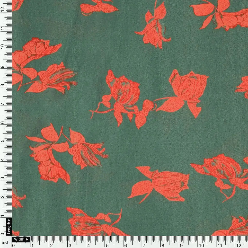Tulips Roses With Orange Colour Digital Printed Fabric - Poly Muslin – mu 0 ta08519 110 tulips roses with orange colour digital printed fabric poly muslin 4