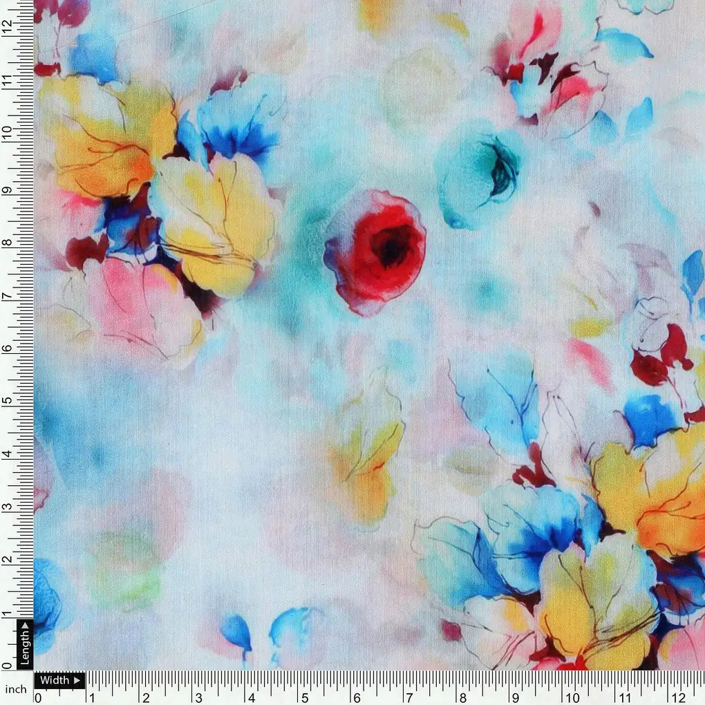 Rainbow Colourful Tulip Roses Digital Printed Fabric - Muslin – mu 0 ta08523p4 110 rainbow colourful tulip roses digital printed fabric muslin 4