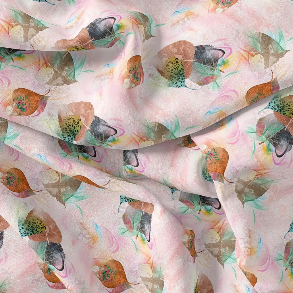 Lovely Small Leaved Lime Digital Printed Fabric - Muslin – mu 0 ta08535p1 110 lovely small leaved lime digital printed fabric muslin 3