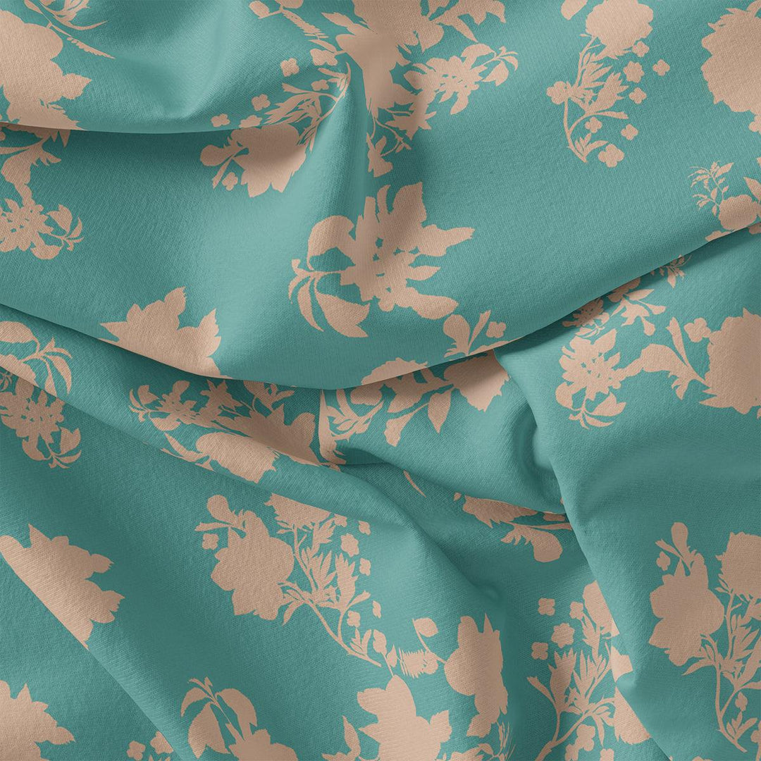 Rama Base Floral Flower Digital Printed Fabric - Muslin - FAB VOGUE Studio®