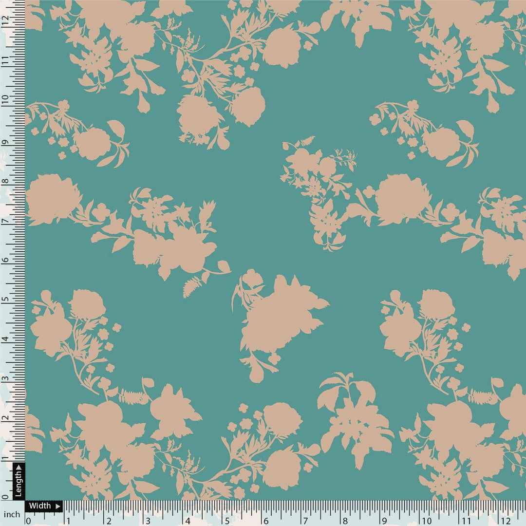 Rama Base Floral Flower Digital Printed Fabric - Muslin - FAB VOGUE Studio®