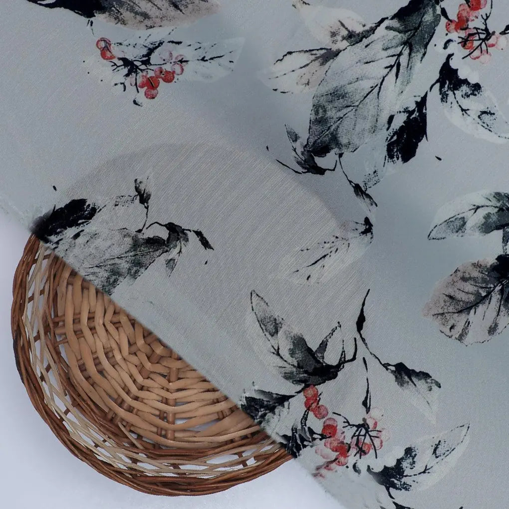 Royal Vintage Greyish Leafs Digital Printed Fabric - Muslin – mu 0 ta08588p5 110 royal vintage greyish leafs digital printed fabric muslin 3