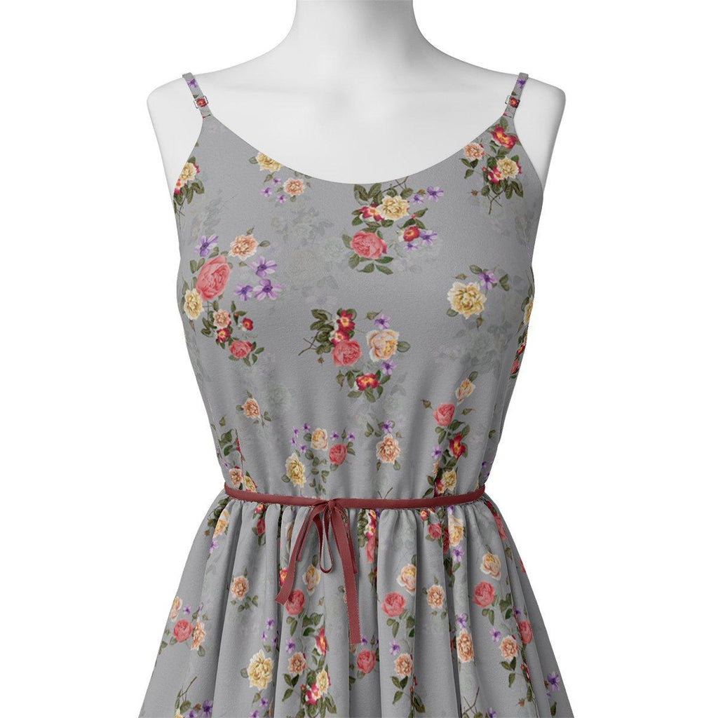 Natural Colourful Roses Digital Printed Fabric - Muslin - FAB VOGUE Studio®