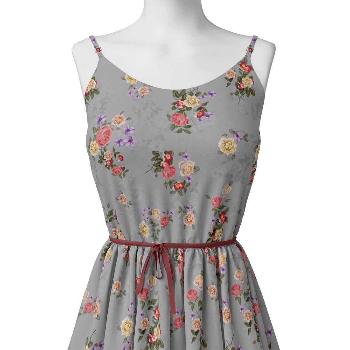 Natural Colourful Roses Digital Printed Fabric - Muslin - FAB VOGUE Studio®