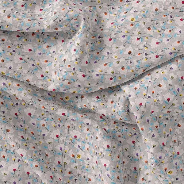 Colourful Flower Chintz With Small Leaves Digital Printed Fabric - Muslin – mu 0 ta08798 110 colourful flower chintz with small leaves digital printed fabric muslin 1