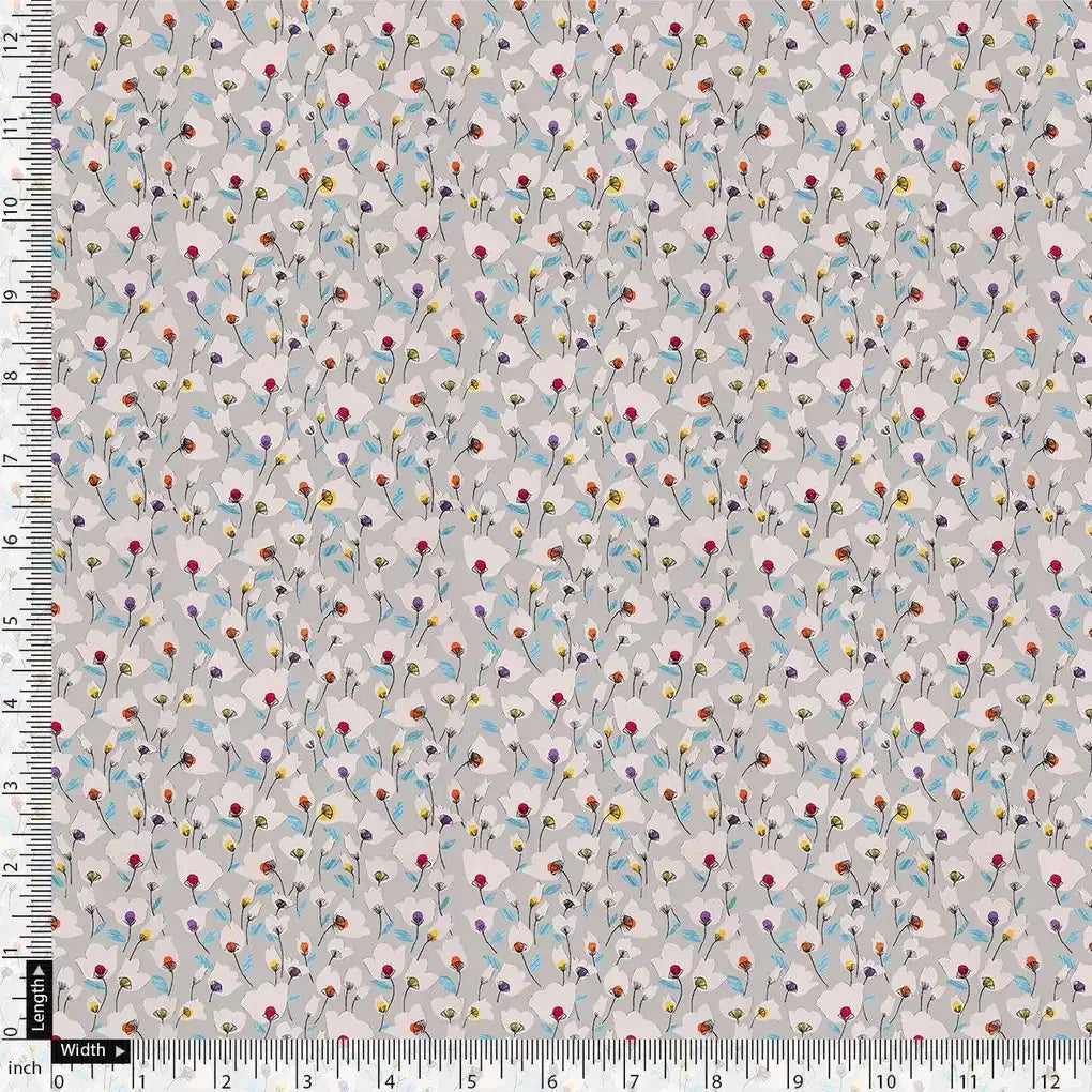 Colourful Flower Chintz With Small Leaves Digital Printed Fabric - Muslin – mu 0 ta08798 110 colourful flower chintz with small leaves digital printed fabric muslin 4