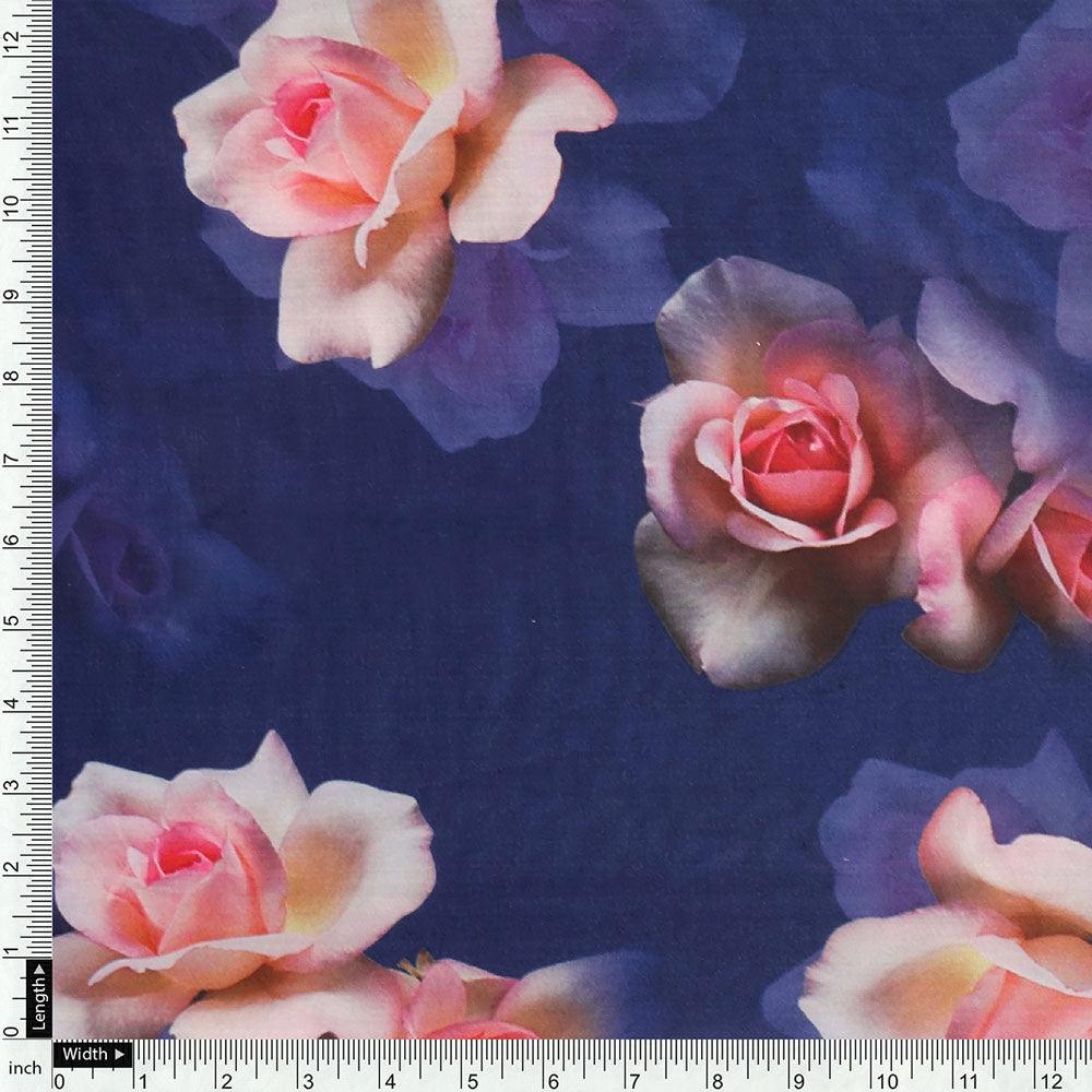 Valvet Blue Background With Creamy Roses Digital Printed Fabric - Poly Muslin – mu 0 ta08948p1 110 valvet blue background with creamy roses digital printed fabric poly muslin 4