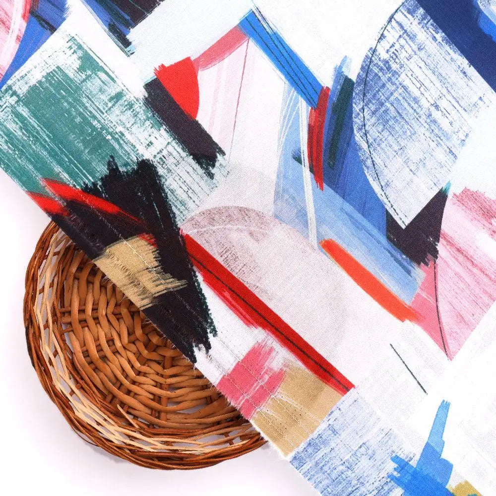 Abstract Multicolour Art Shape Digital Printed Fabric - Poly Muslin – mu 0 ta09460a 110 abstract multicolour art shape digital printed fabric poly muslin 2