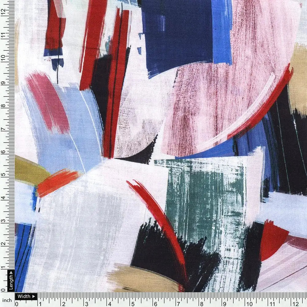 Abstract Multicolour Art Shape Digital Printed Fabric - Poly Muslin – mu 0 ta09460a 110 abstract multicolour art shape digital printed fabric poly muslin 4