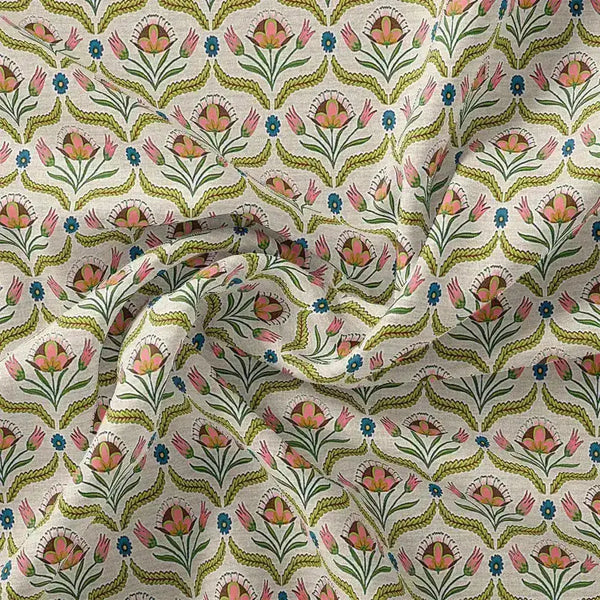 Green Leaves With Flower Digital Printed Fabric – mu 0 ta0957 110 green leaves with flower digital printed fabric 1