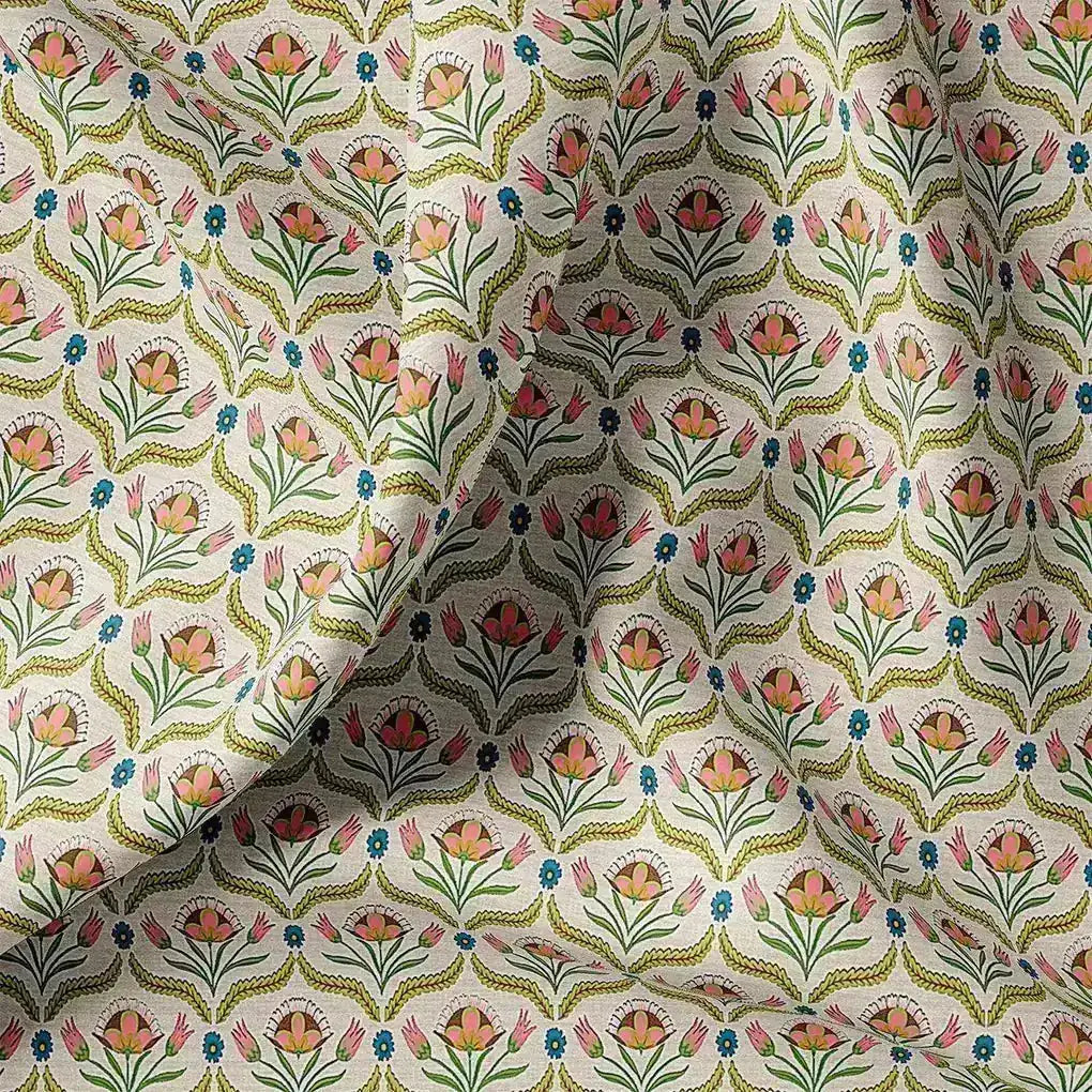Green Leaves With Flower Digital Printed Fabric – mu 0 ta0957 110 green leaves with flower digital printed fabric 2