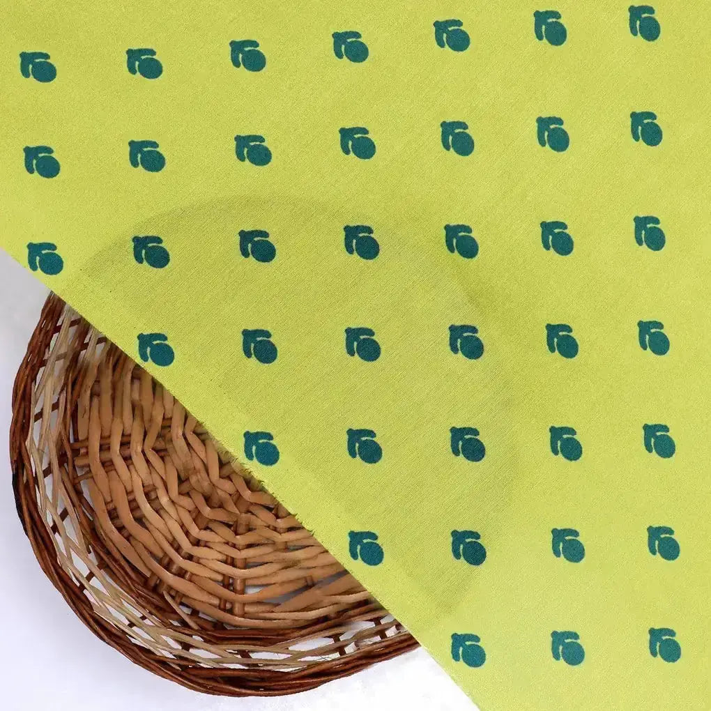 Lemon Yellow Small And Single Motif Allover Digital Printed Fabric - Muslin – mu 0 ta7590p2 110 lemon yellow small and single motif allover digital printed fabric muslin 1