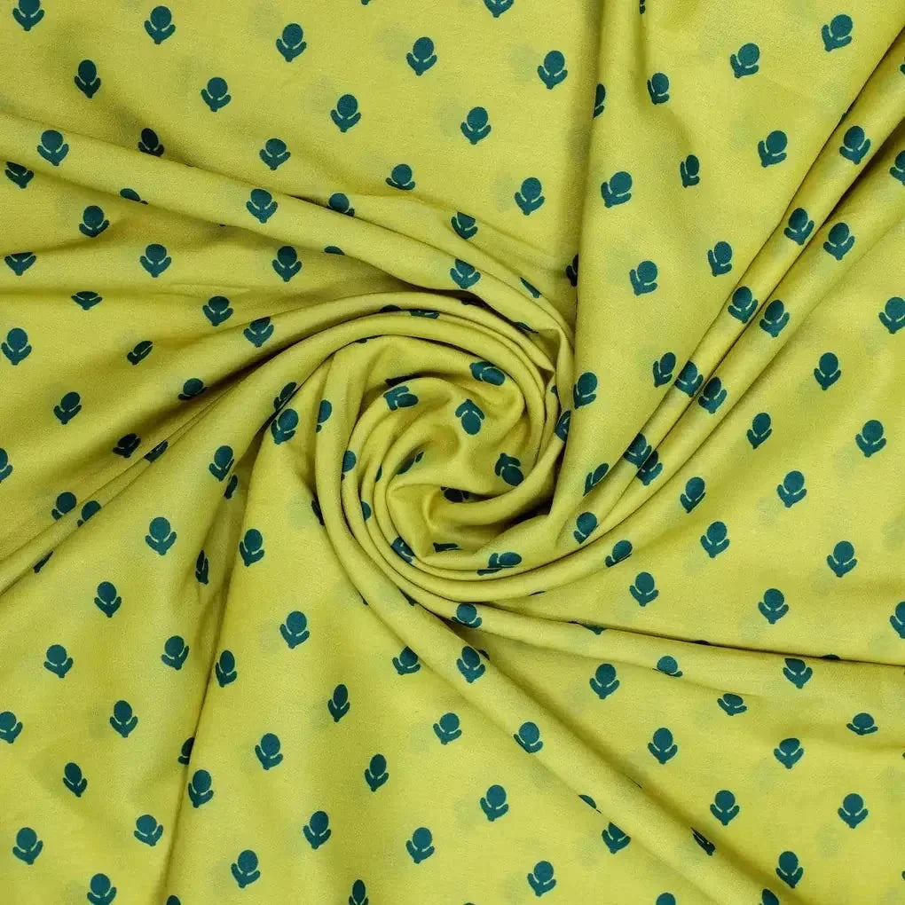 Lemon Yellow Small And Single Motif Allover Digital Printed Fabric - Muslin – mu 0 ta7590p2 110 lemon yellow small and single motif allover digital printed fabric muslin 3