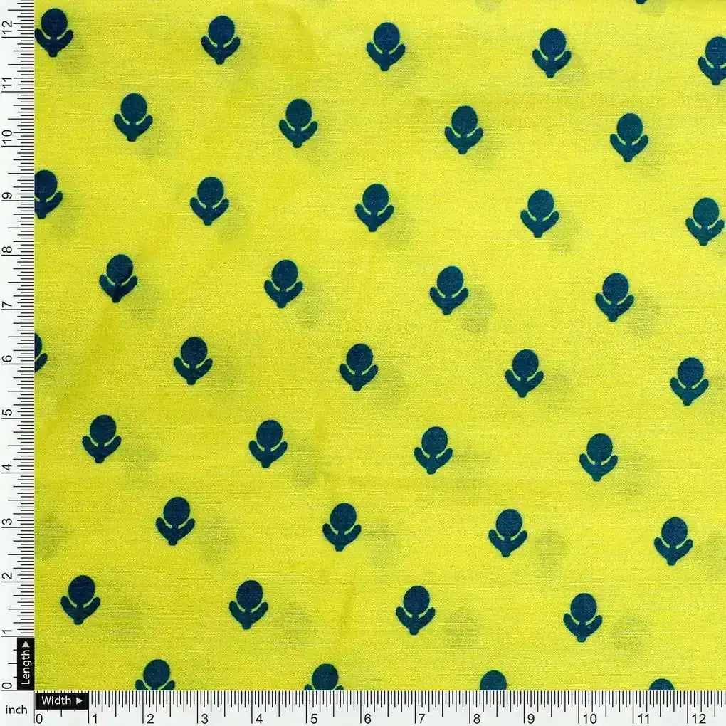 Lemon Yellow Small And Single Motif Allover Digital Printed Fabric - Muslin – mu 0 ta7590p2 110 lemon yellow small and single motif allover digital printed fabric muslin 4