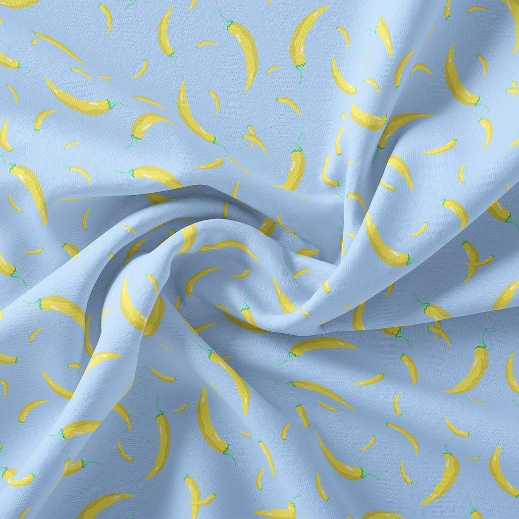 Yellow Mirchi Allover Digital Printed Fabric - Muslin - FAB VOGUE Studio®