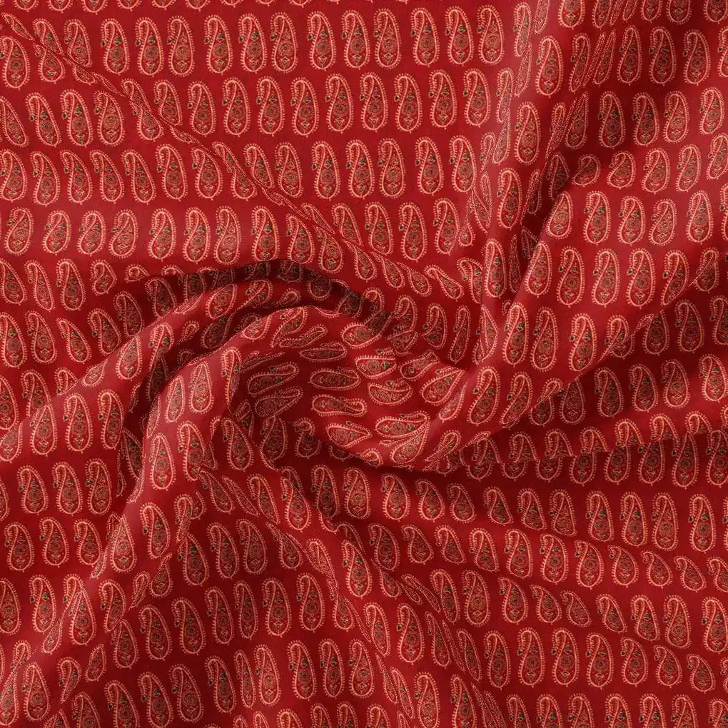 Red Paisley Organza Printed Fabric – or 0 ma013544 110 red paisley organza printed fabric 1