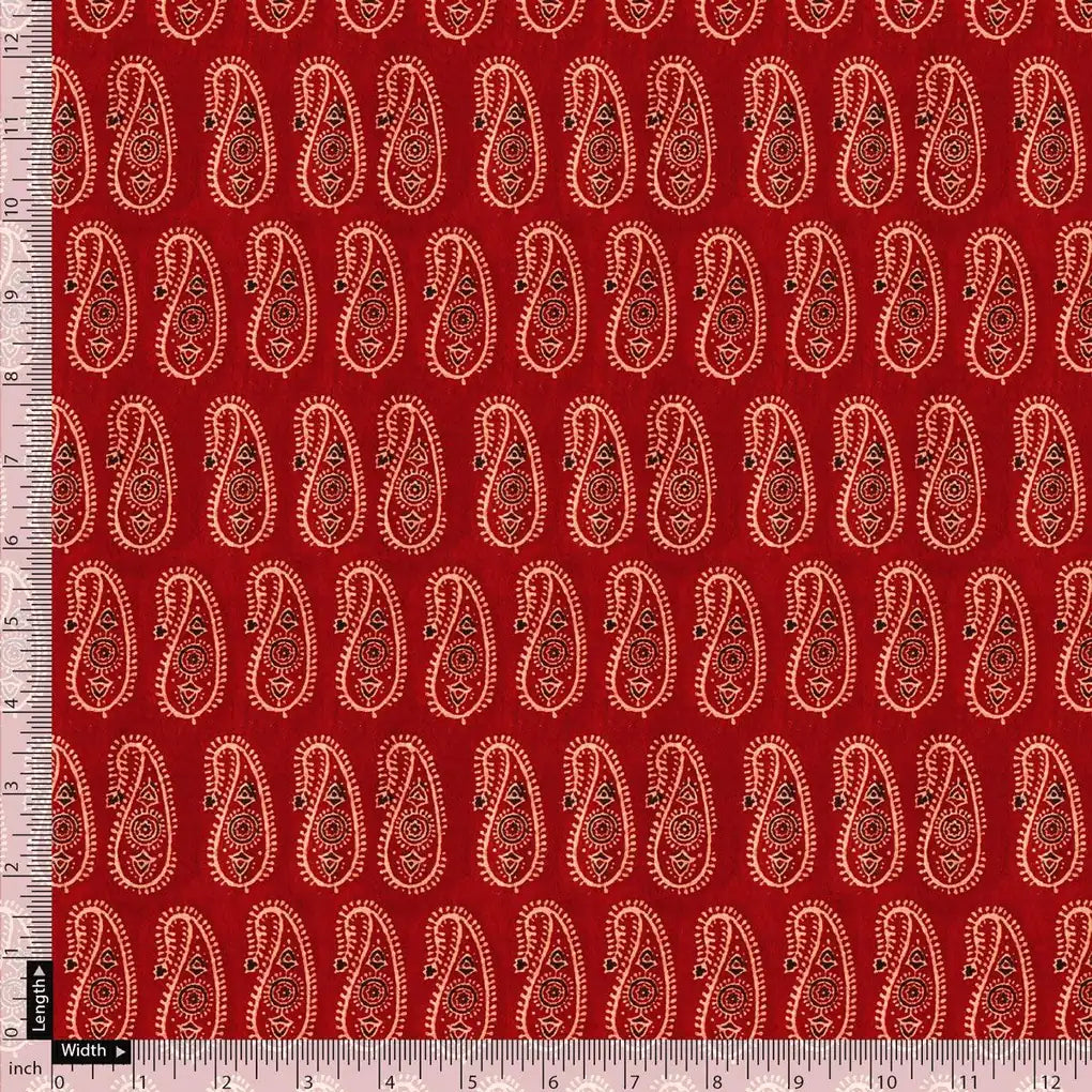 Red Paisley Organza Printed Fabric – or 0 ma013544 110 red paisley organza printed fabric 5