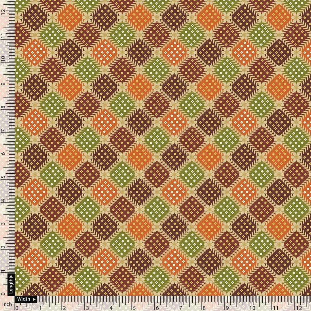 Seamless Honeycomb Repeat Pattern Digital Printed Fabric - Organza - FAB VOGUE Studio®