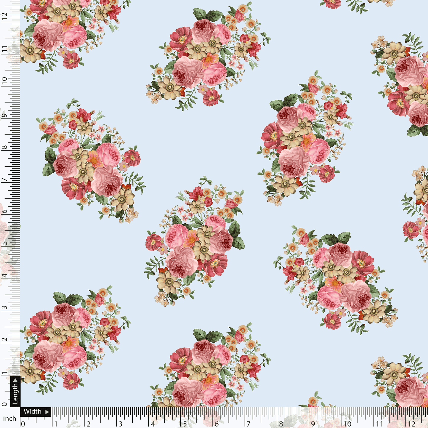 Decorative Multi Colour Flower Digital Printed Fabric - Organza - FAB VOGUE Studio®
