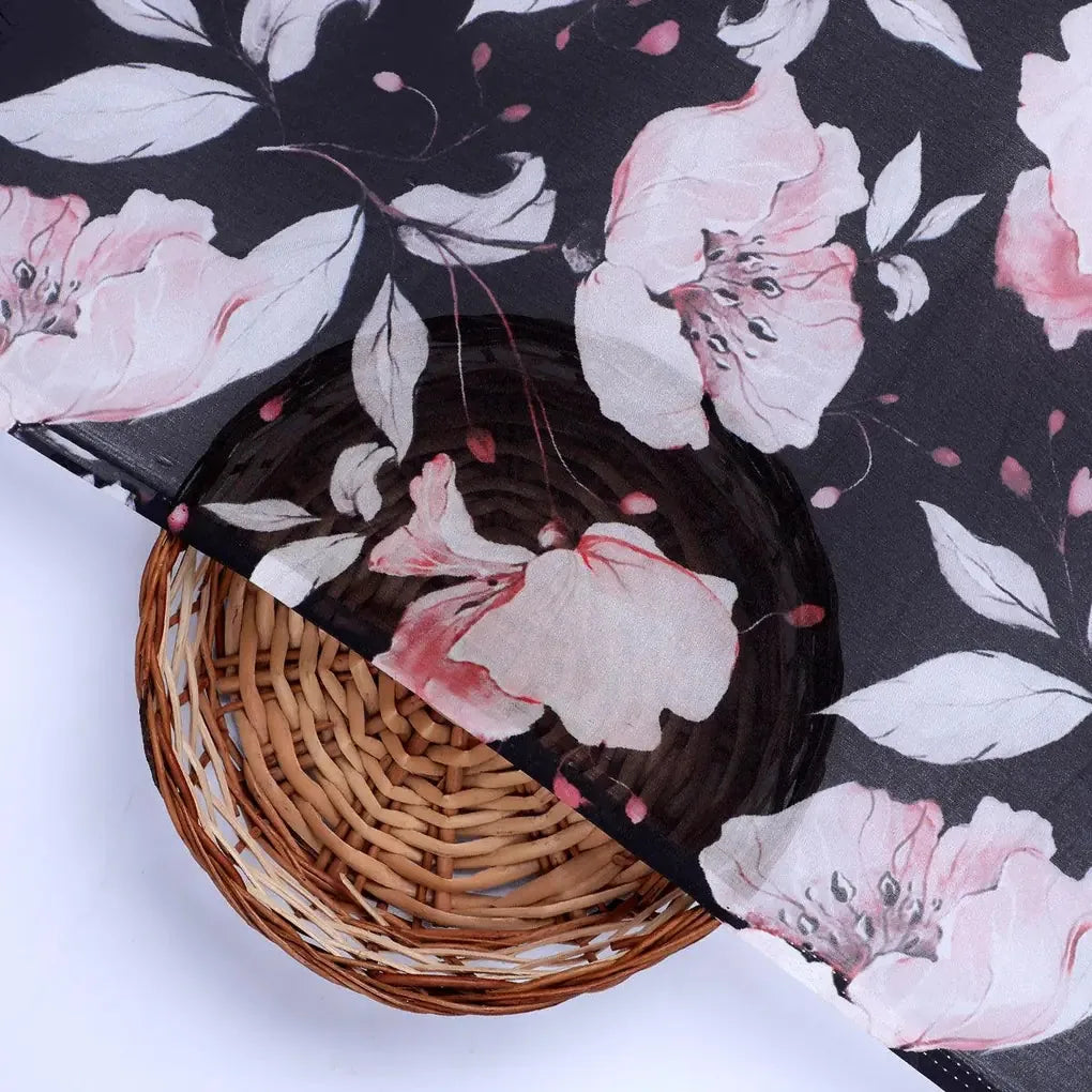 Beautiful Baby Pink Roses With Gray Leaves Digital Printed Fabric - Organza – or 0 ta09552p1 110 beautiful baby pink roses with gray leaves digital printed fabric organza 2