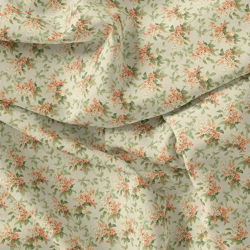 Painted Orange Flower Chintz Digital Printed Fabric  - Pure Chinon – pc 0 ma013660 106 painted orange flower chintz digital printed fabric pure chinon 1