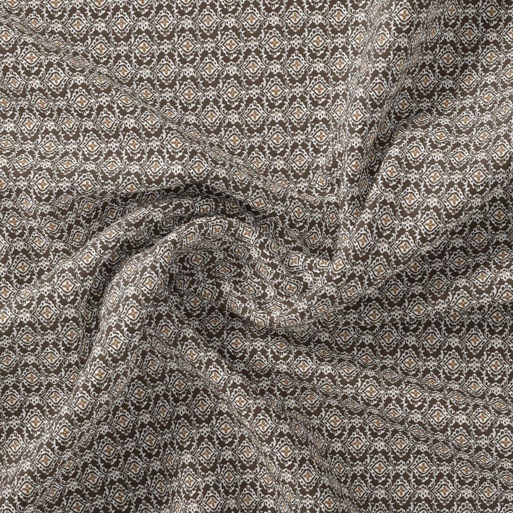 Unique Seamless Repeat With Kabul Colour Digital Printed Fabric - Pure Chinon - FAB VOGUE Studio®