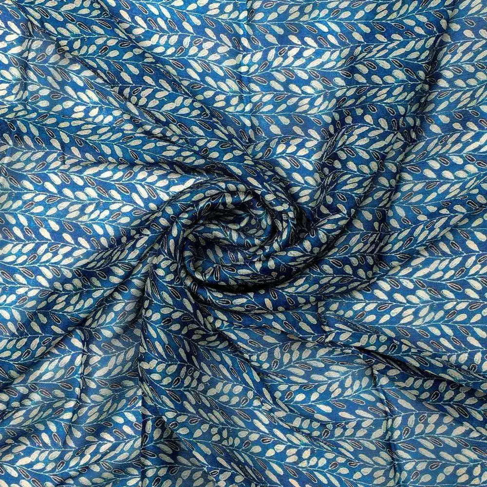 Beautiful Valley Of Leaves With Blue Digital Printed Fabric - Pure Chinon – pc 0 ma0323 106 beautiful valley of leaves with blue digital printed fabric pure chinon 1