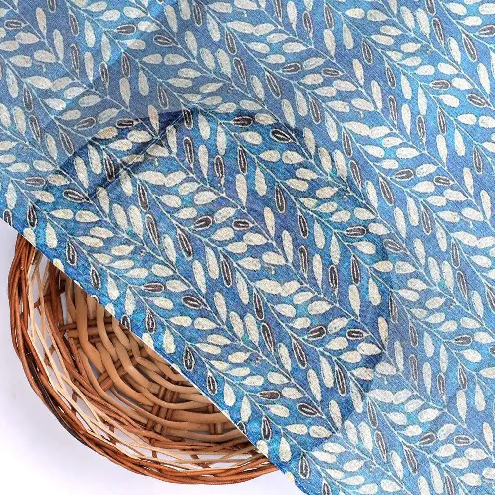 Beautiful Valley Of Leaves With Blue Digital Printed Fabric - Pure Chinon – pc 0 ma0323 106 beautiful valley of leaves with blue digital printed fabric pure chinon 2
